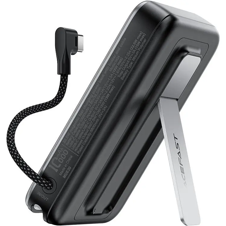 Універсальна мобільна батарея Acefast Magnetic Wireless 10000mAh 22.5W PD,QC 3.0 USB-C In/Out QI 15W M24 Metal Gray (6974316284871) - фото 6