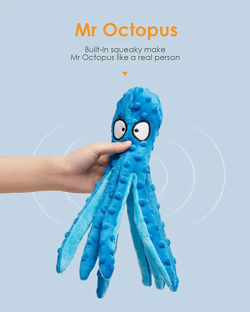 М'яка іграшка для собак Octopus Shaped Crinkle Dog Plush Toy - фото 8