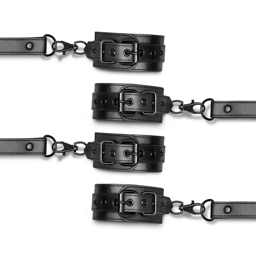 Фіксатор для рук та ніг Bedroom Fantasies Hogtie & Cuffs Set 4-Way Restrant Set - фото 6