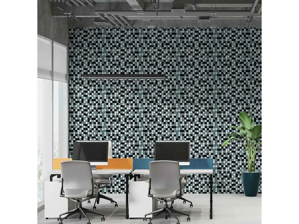 Мозаїка з декоративного скла STICKER WALL 298*298*4,5мм Чорно-сіра SW-00002369 - фото 6