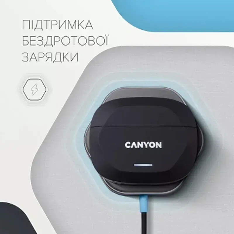 Навушники Canyon Hexagon 7 TWS ANC+ENC Wireless Charge Black/Yellow (CNS-TWS7BY) - фото 10