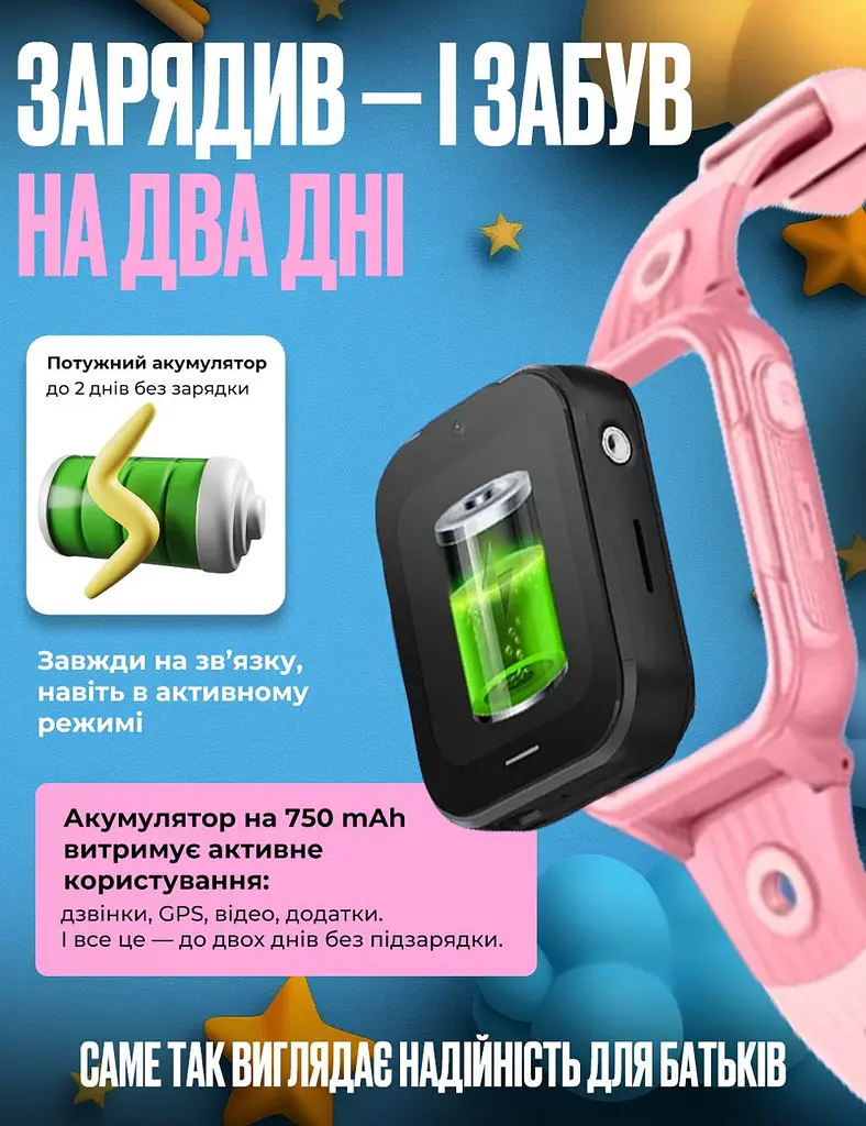 Дитячий смарт годинник D38 з SIM картою, GPS, прослуховуванням, відеодзвінком,  4G  Play Market, операційна система Android OS рожевий - фото 5