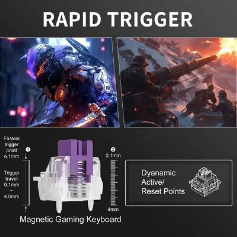 Клавіатура MageGee MK-BOX RGB Magnetic Amethyst Switch (6971969728646-UA) Black - фото 9