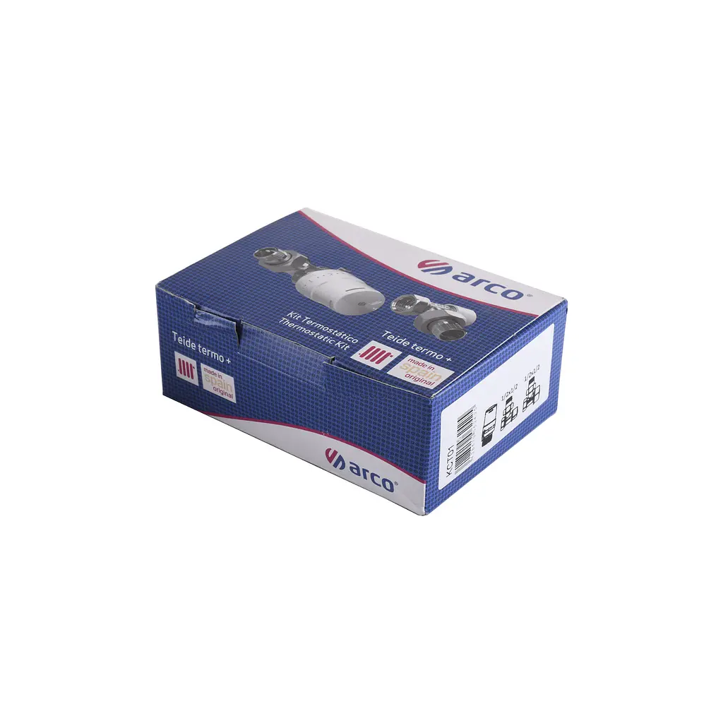 Набір Крани радіаторні кутові Arco 1/2″ подача + зворотка+ термоголовка KC001 KCТ01 М30 - фото 2