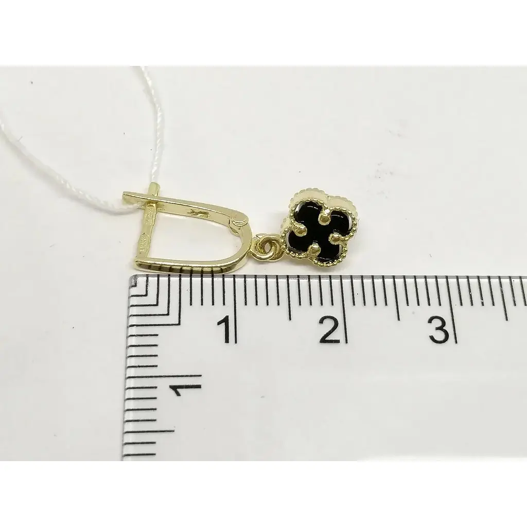 Золоті сережки Столична Ювелірна Фабрика з оніксом. 104189ЖО - фото 5