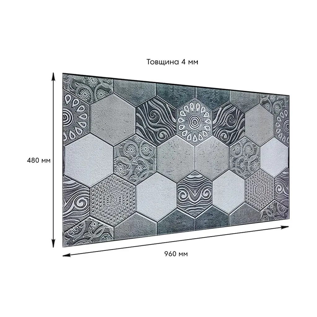 Декоративна ПВХ панель стільника Абстракція Sticker Wall 960х480х4мм (1041) - фото 3