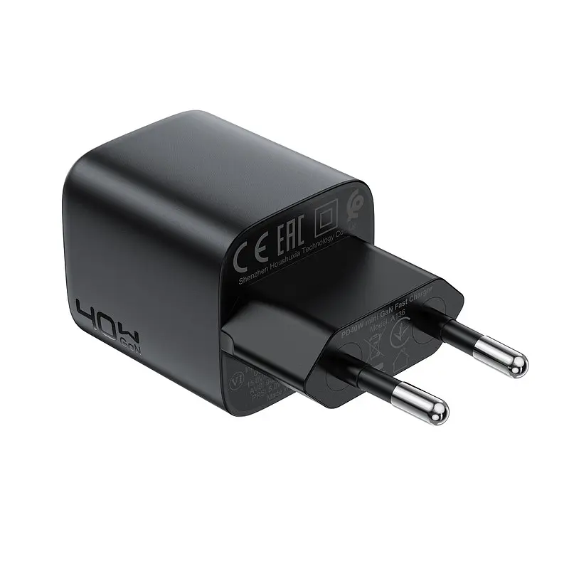 Мережевий зарядний пристрій ACEFAST A136 PD40W mini GaN USB-C fast charger Чорний - фото 3