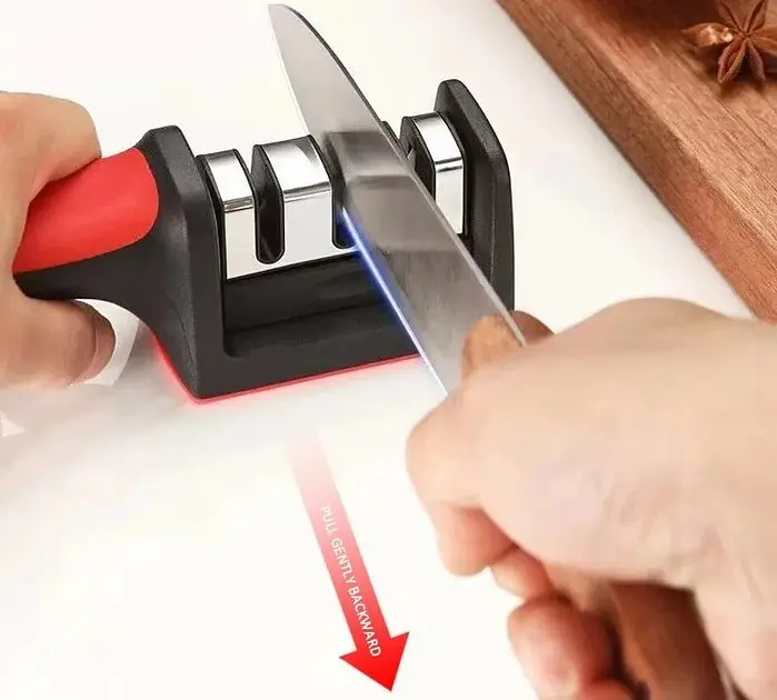 Точилка Sharpener YD-168, ручна, для ножів та ножиць, чорна, ABS-пластик, 19×5×6 см - фото 3