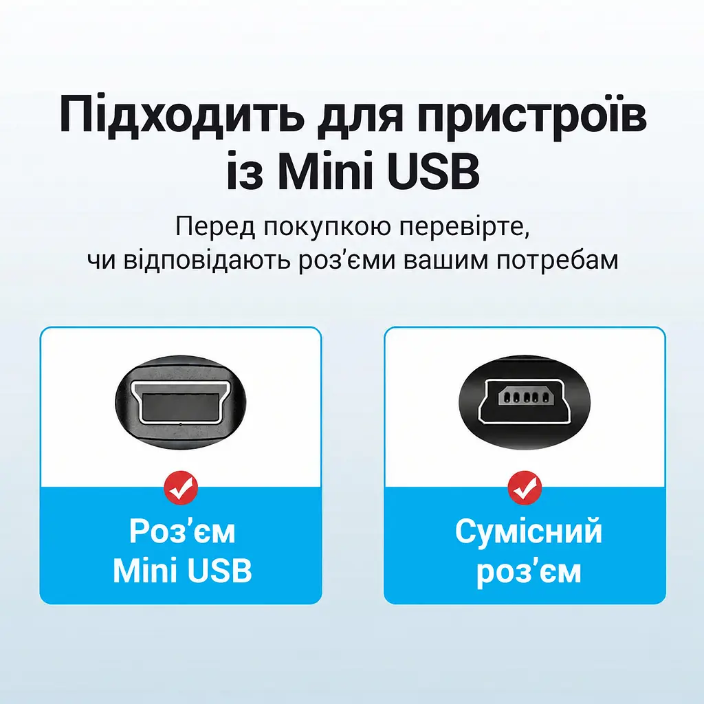 Кабель Vention COWBH USB-C - Mini-USB 2 м чорний (COWBH) - фото 9
