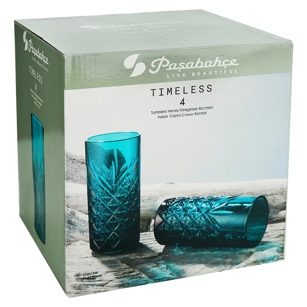 Набор высоких стаканов Pasavahce Timeless для напитков 450 мл 4 шт. зеленый (52800/Зел) - фото 7