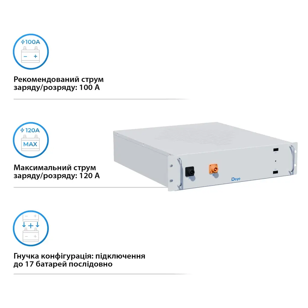 Акумулятор Deye BOS-G PRO 5.12 кВт·год LiFePO4 51.2 V 100 Ah 5.12 kWh - фото 4