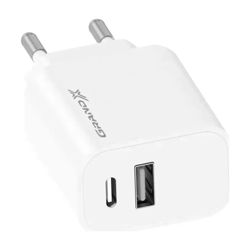 Зарядний пристрій Grand-X 1xUSB-C + 1xUSB 21W OCP white (CH-21W) - фото 4