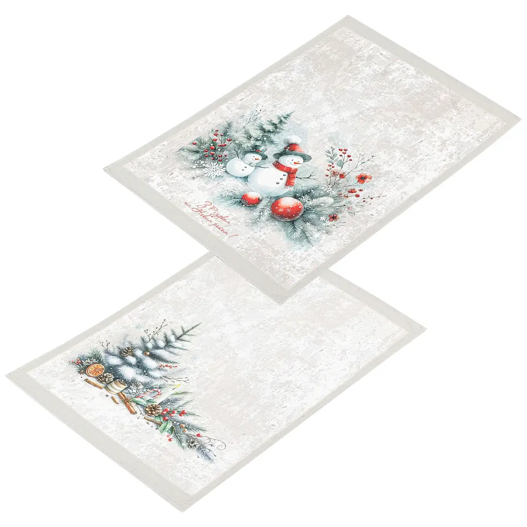 Набор кухонных полотенец Home Line Снеговик и елка 40x60 см 2 шт. (190840) - фото 2