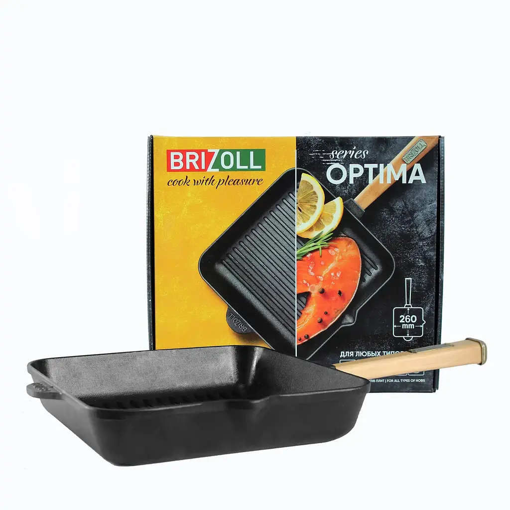 Сковорода чавунна Brizoll Optima O262650G 26 см - фото 9
