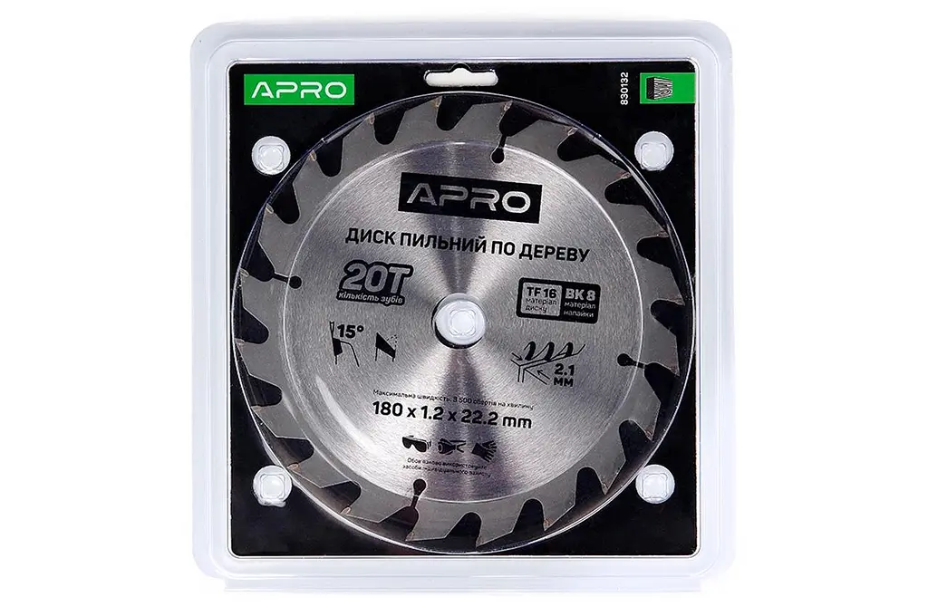 Диск пильний по дереву Apro 180 x 22.220мм x 20T - фото 2