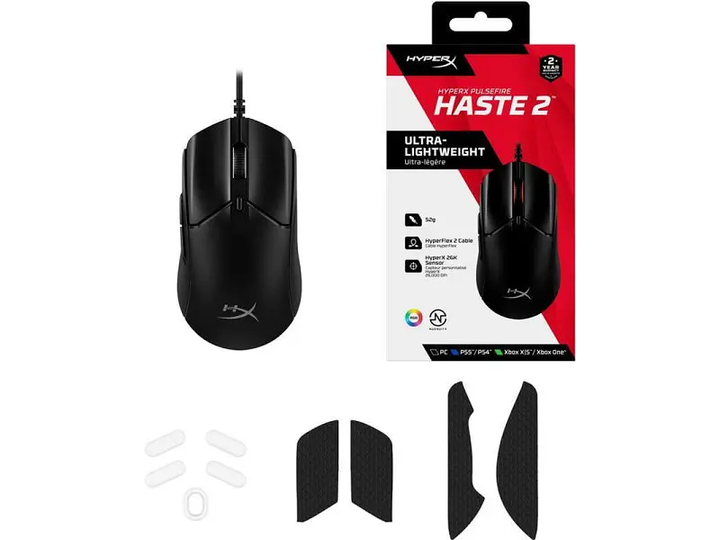 Миша HyperX Pulsefire Haste 2 Black (6N0A7AA) - фото 7