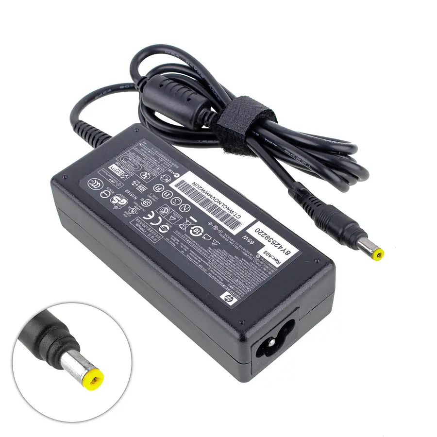 Блок живлення для ноутбука HP 18.5V, 3.5A, 65W, 4.8x1.7мм, 3 hole, black (без кабеля!) - фото 2