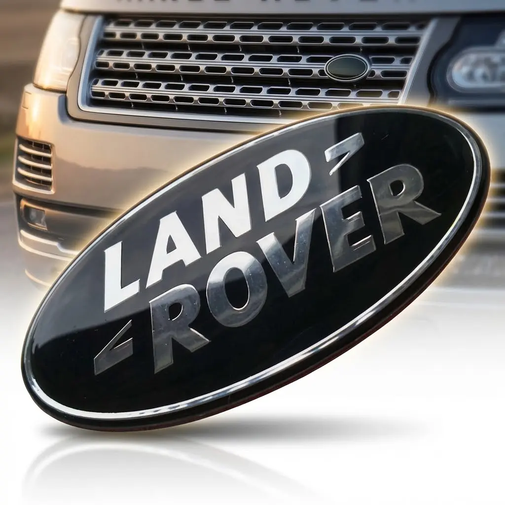 Емблема решітки LAND ROVER чорна 86х43 мм метал (на скотчі) OEM DAG500160 - фото 3