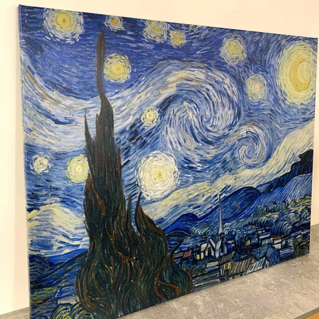 Інтер'єрна картина Зоряна ніч, Вінсент ван Гог, Vincent van Gogh, Starry Night, інтер'єрний декор, 60×75 см (id6353) - фото 6