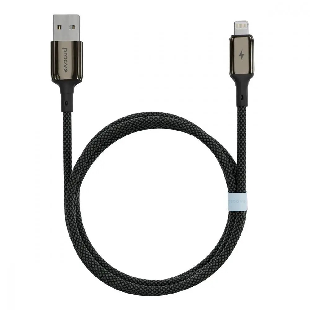 Кабель Proove Dense Metal USB to Lightning 2.4A (1m) black (CCDM20001101) - фото 2