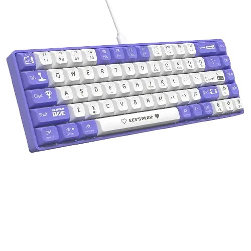Клавіатура Ajazz AK680 Wired Red Switch RGB White Purple - фото 2