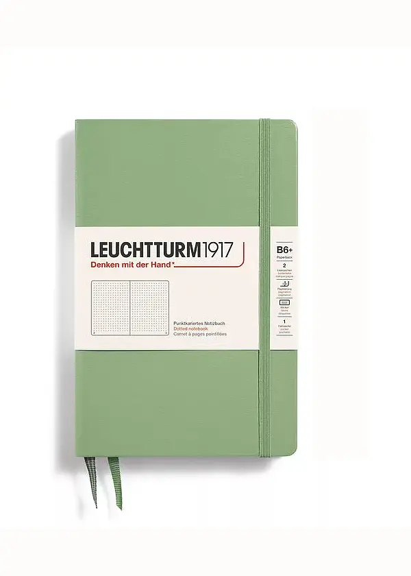 Блокнот Leuchtturm1917, Paperback (B6+), Sage, Крапка (368503)