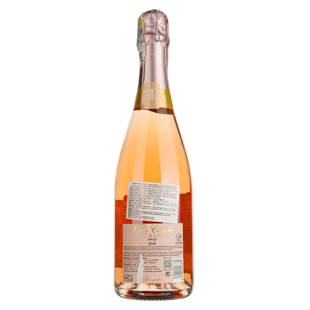 Вино ігристе Villa Conchi Cava Blush rose, 11,5%, 0,75 л (886012) - фото 2