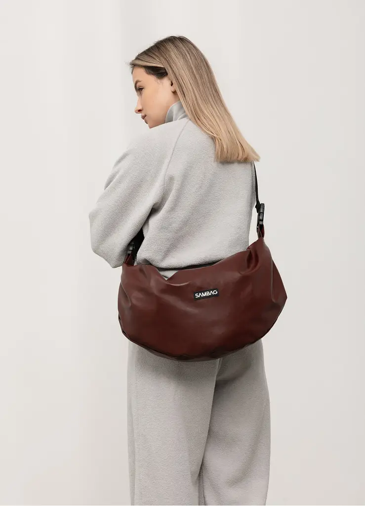 Жіноча сумка Sambag HOBO Bag-glove бургунді 50 х 28 х 5 см (53400013) - фото 3