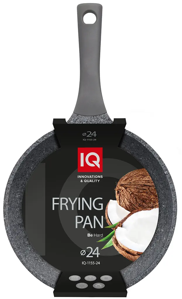 Сковорода глубокая IQ Be Hard литой алюминий без крышки 24 см (IQ-1155-24) - фото 5
