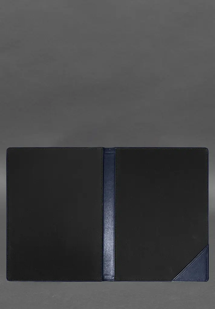 Кожаная папка для документов на подпись темно-синяя - фото 4