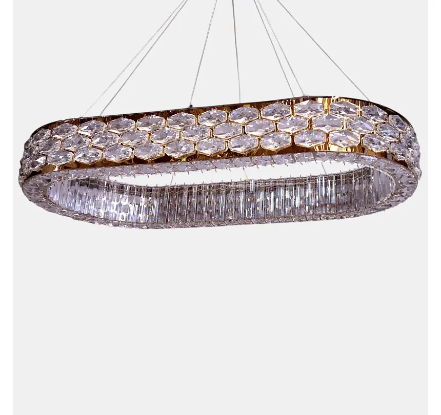 Світлодіодна підвісна кришталева люстра Artlight 3042-800x300LGD овальної форми, 83W - фото 4