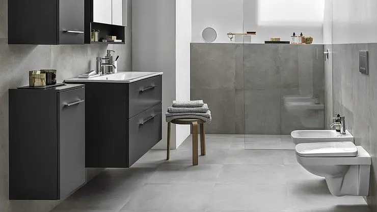Тумба з умивальником Geberit Selnova Square Slim rim 80 Anthracite 501.241.00.1 Антрацит - фото 2