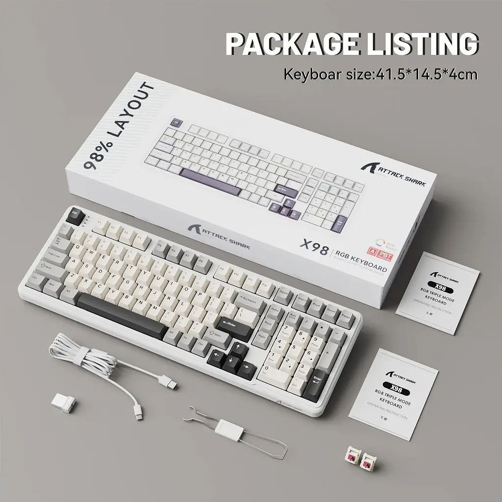 Клавіатура Attack Shark X98 RGB Linear Strawberry Switch White (AS-6972792470603-CW-UA) [166779] - фото 10