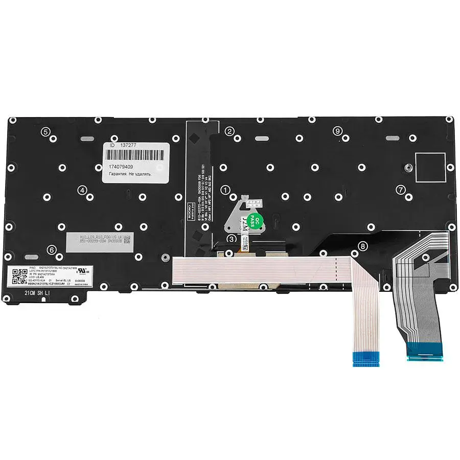 Клавіатура для ноутбука Lenovo (ThinkPad: X13 Gen 3) rus чорний підсвічування клавіш - фото 2