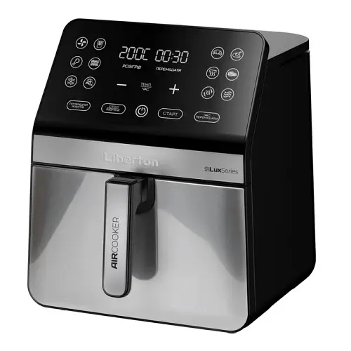 Мультипіч Liberton LAF-3214, Black/Inox, 1800W, 8л, 12 програм, керування сенсорне, таймер, автовідключення, антипригарне покриття чаші, 80-200 ˚C - фото 2