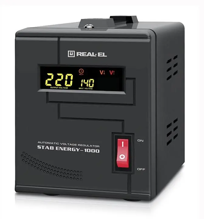 Стабилизатор напряжения Real-EL Stab Energy-1000 Black 800 Вт (EL122400012) - фото 2