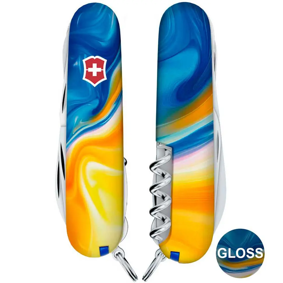 Ніж Victorinox Huntsman Ukraine 91мм,15функ ,Жовто-сині фарби - фото 5