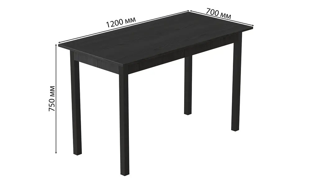 Стол кухонный Ferrum-decor Марио 75x120x70 Черный ДСП Сосна Кембра 16мм (FRD-105734) - фото 3