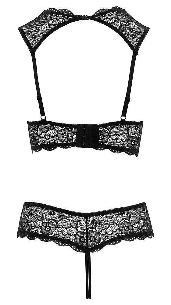 Комплект білизни Cottelli Lingerie Koronkowy, 85B/L (чорний) - фото 4