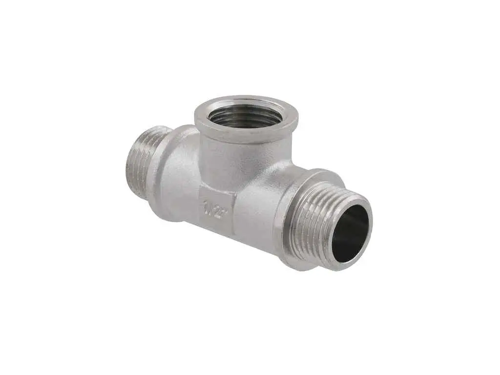 Трійник RAFTEC 1/2" латунь, ЗВЗ, DN15, нікель, TNVN010101 - фото 4