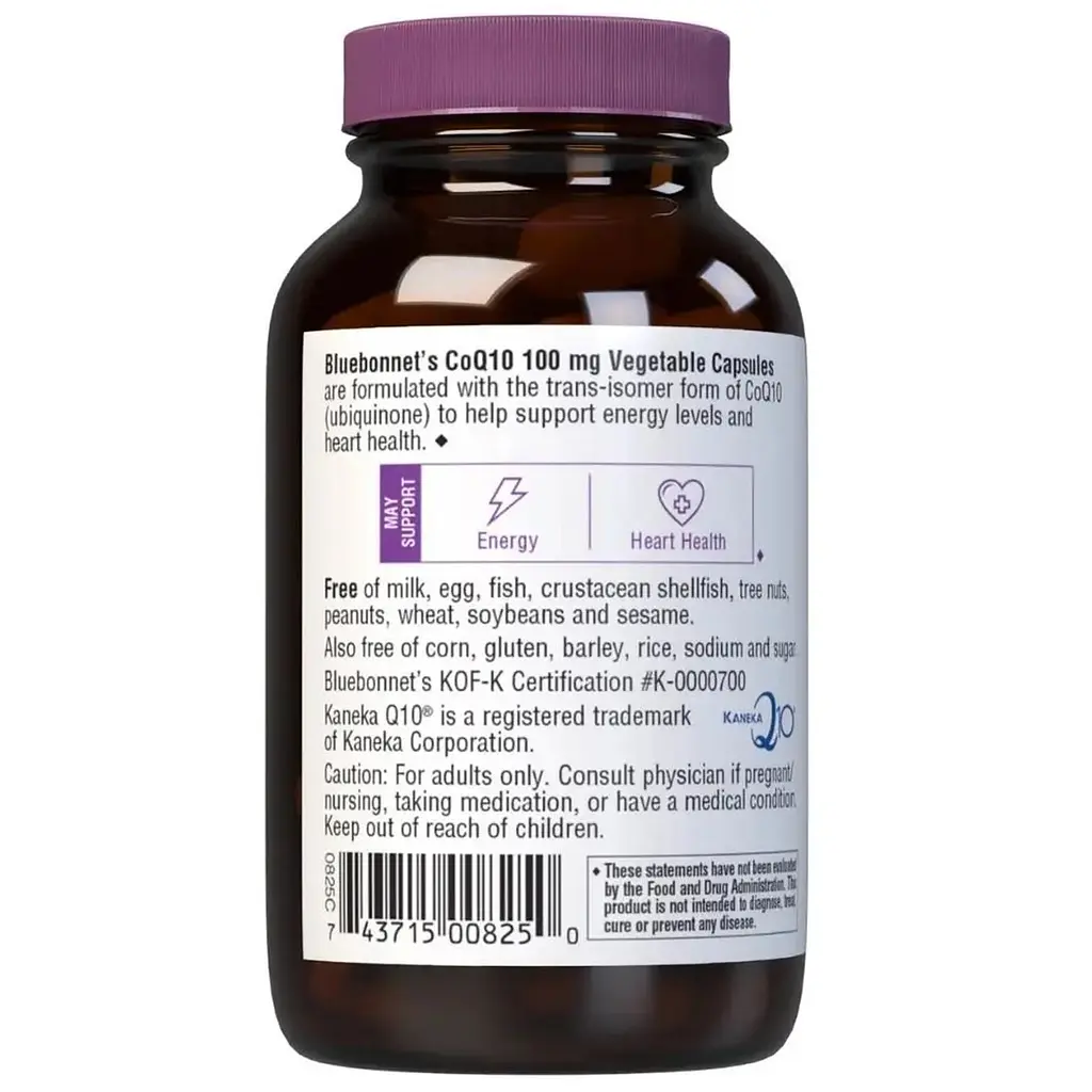 Коензим Q10 Bluebonnet Nutrition CoQ10 100 мг 90 вегетаріанських капсул - фото 5