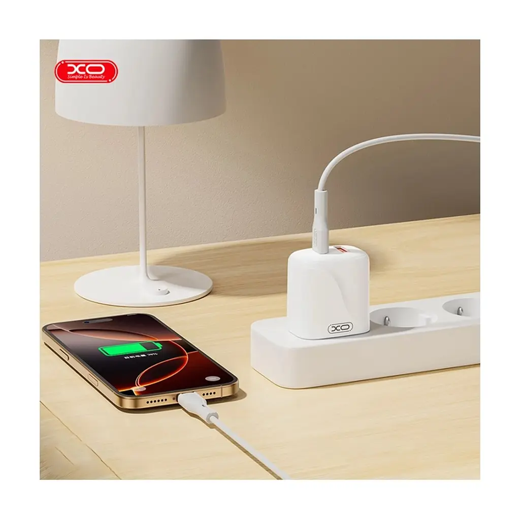 Зарядний пристрій XO 1xUSB-C PD20W + 1xUSB QC3.0 White (L158.white) - фото 4
