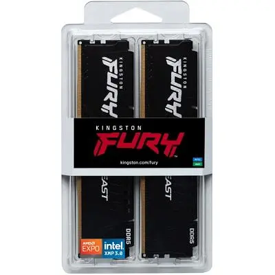 Модуль памяти для компьютера DDR5 64GB (2x32GB) 5200 MHz Beast Black Kingston Fury (ex.HyperX) (KF552C40BB2K2-64) - фото 5