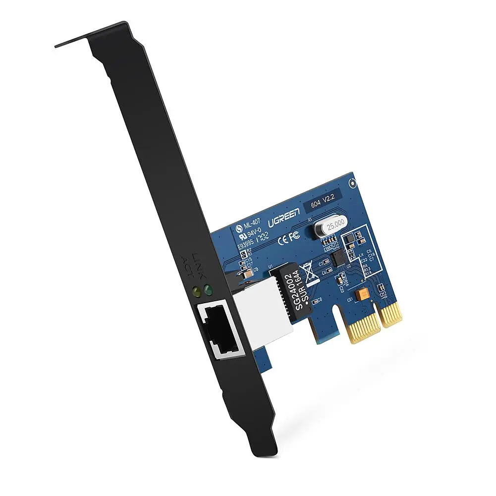 Карта UGREEN US230 Gigabit 10/100/1000Mbps PCI Express (30771)