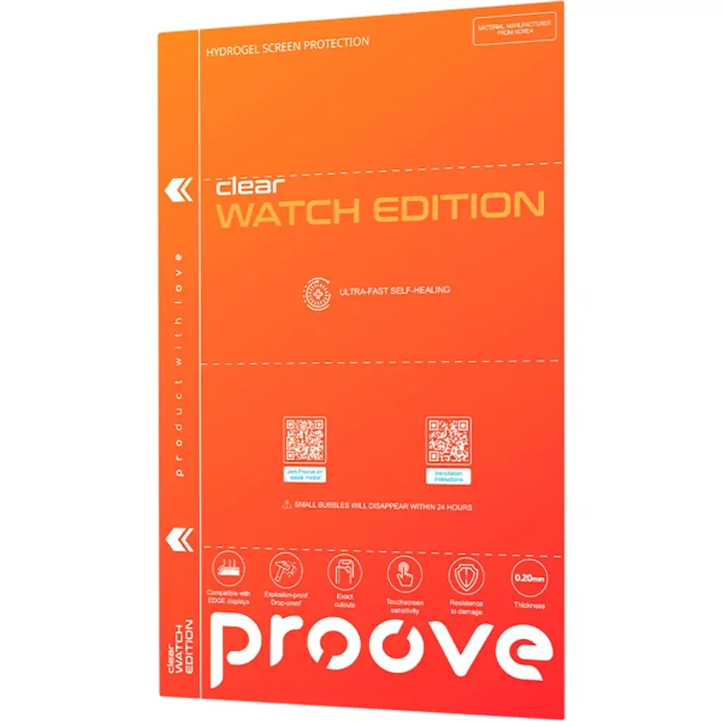 Гидрогелевая защитная пленка Proove Hydrogel Screen Protective Watch Edition Pro Size S Clear + бесплатная поклейка (GGWE11801150) [61884] - фото 2
