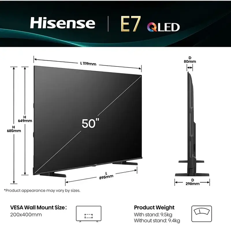 Телевізор LED HISENSE 50E7Q - фото 2