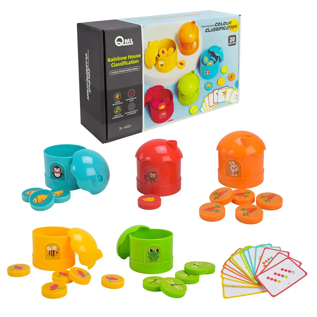 Розвивальна гра Rainbow House Classification: сортування кольорів та рахунок (M9K)