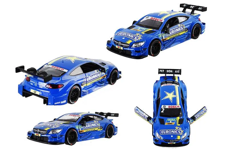 Іграшкова машинка гоночна Mercedes-AMG C 63 DTM 1:32 Автопром світлозвукові ефекти металева 68447(BL), кор. 18х9х8см - фото 2