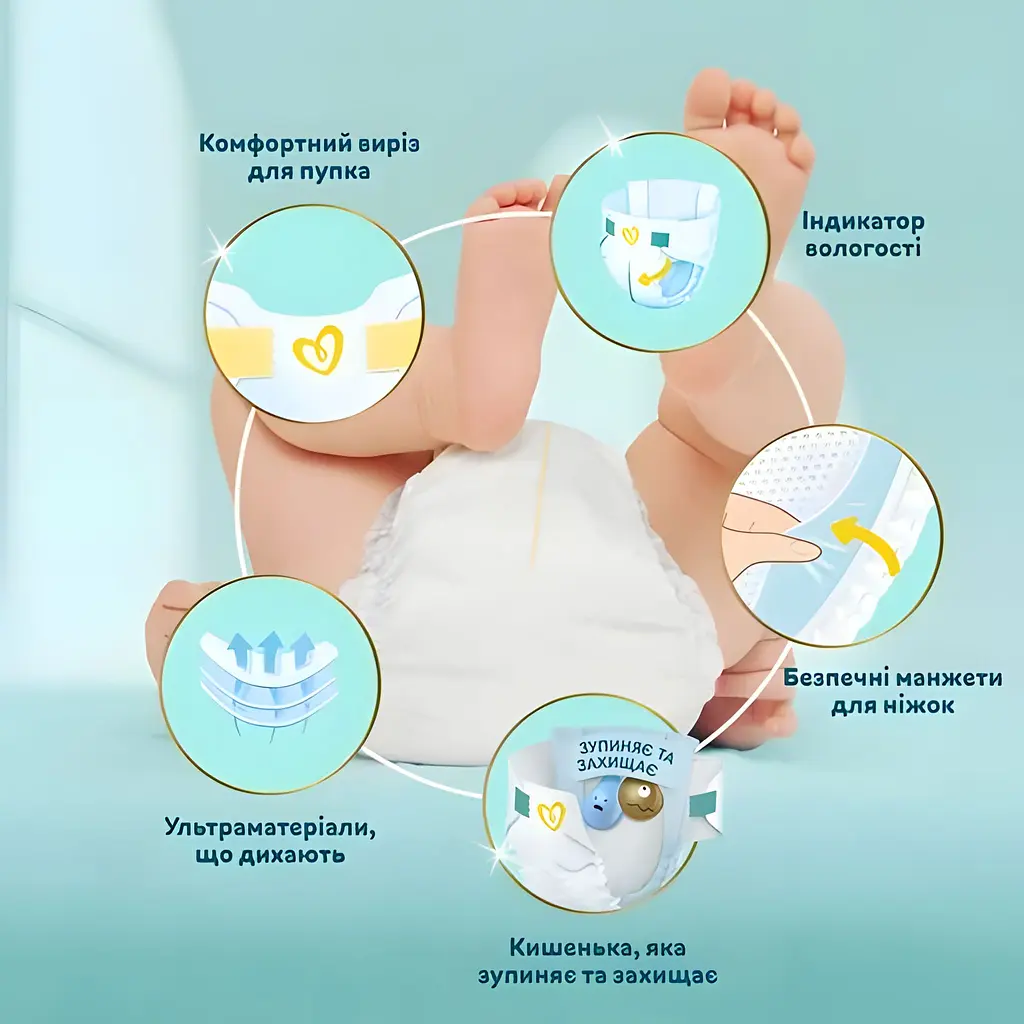 Підгузки Pampers Premium Care Розмір 2 (4-8 кг) 46 шт. - фото 3