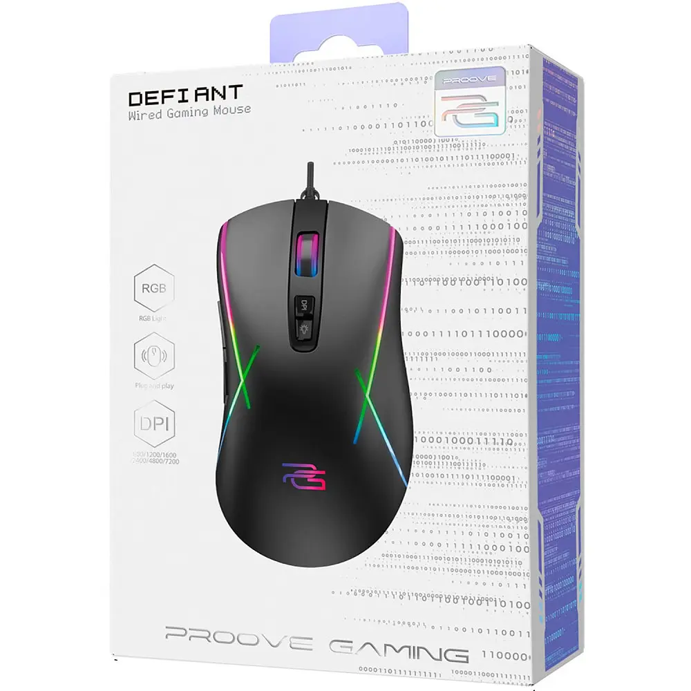Дротова ігрова миша Proove Gaming Defiant, в асортименті - фото 2